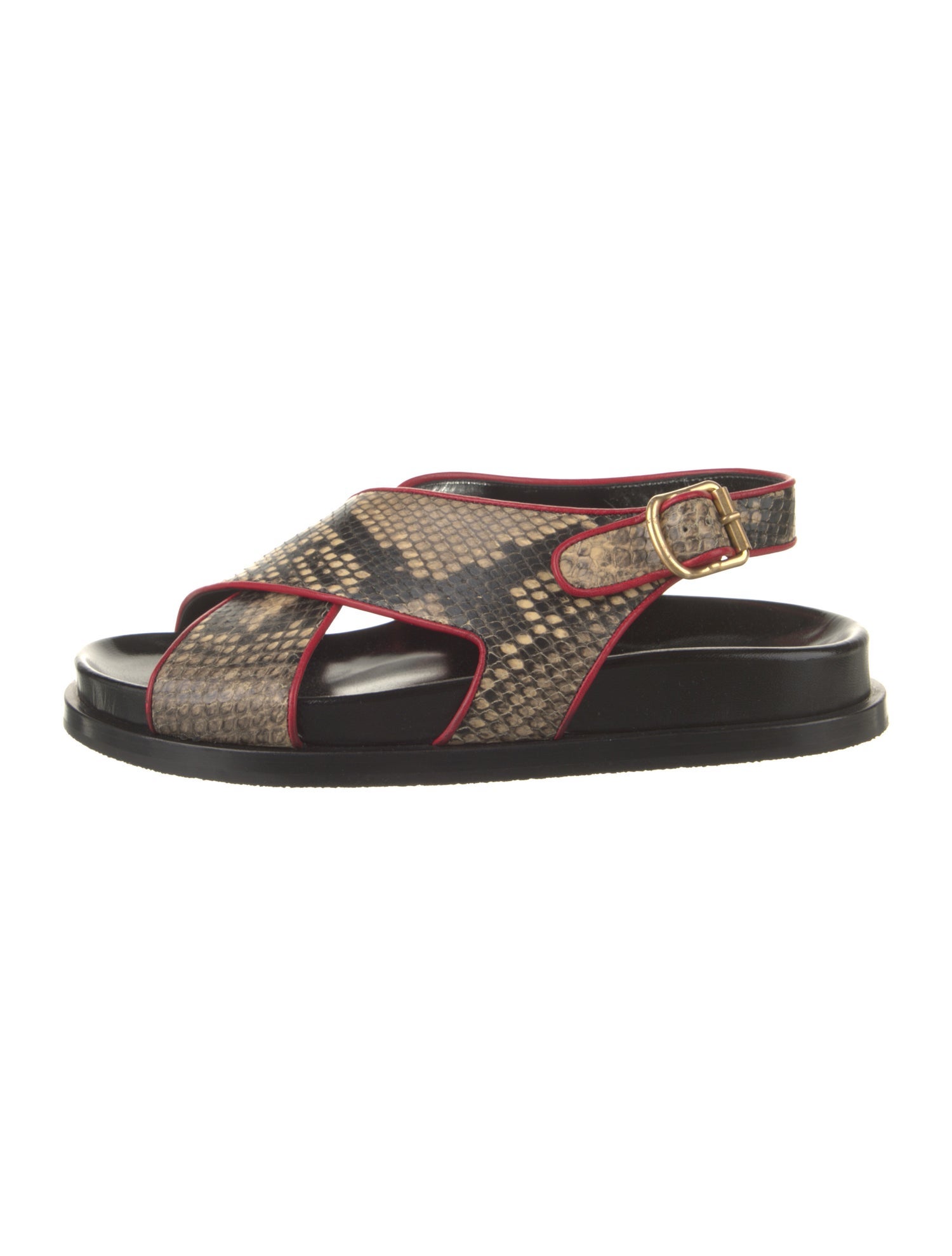 Dries Van Noten Leather Printed Slingback Sandals